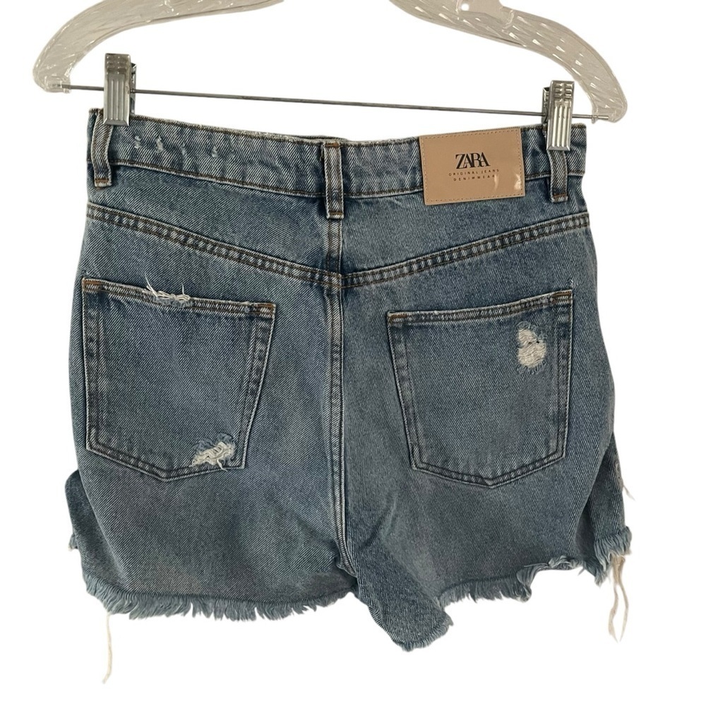 Zara Ripped Women Shorts Size 4 - Picture 3 of 6
